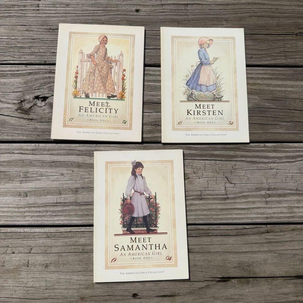 American Girl Historical Character Book Lot Meet Felicity Kirsten Samantha